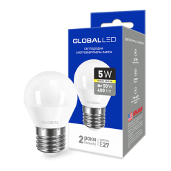 LED лампа GLOBAL G45 F 5W теплый свет E27 (1-GBL-141)